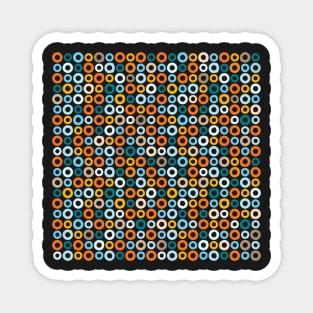 70s vibes retro minimalist circles in orange, beige and blue Magnet