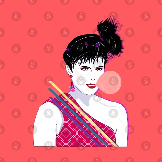 Bubble Gum Girl  80s Patrick Nagel by di-age7