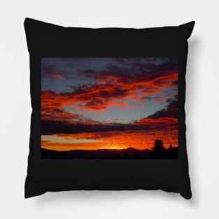 Candy floss clouds at sunset Pillow