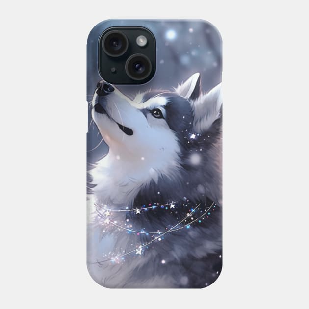 Pomsky In Snow Phone Case by Enchanted Reverie