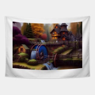 Pleasant Watermill Tapestry