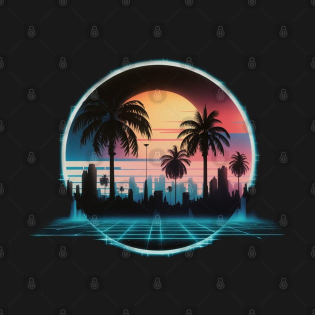 80s Vaporwave Palm Trees Sunset florida by Aldrvnd