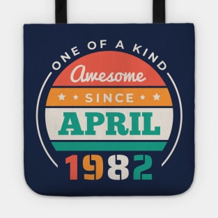 Retro Awesome Since April 1982 Birthday Vintage Bday 1982 Tote