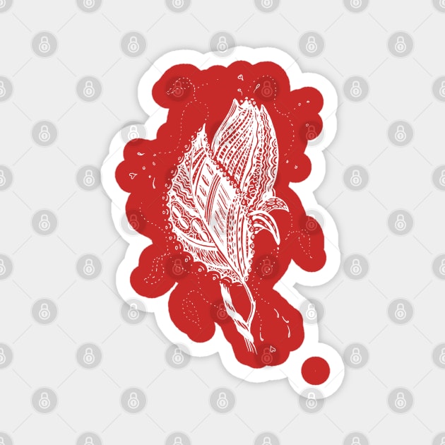 Rosebud Tangle White -  Transparent Background Magnet by Heatherian