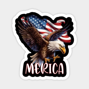 Eagle American patriotic Flag USA Flag 4th of july Merica Magnet