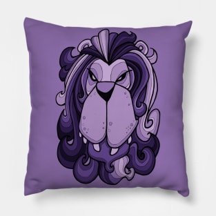 Lion - Ultra Violet Purple Pillow