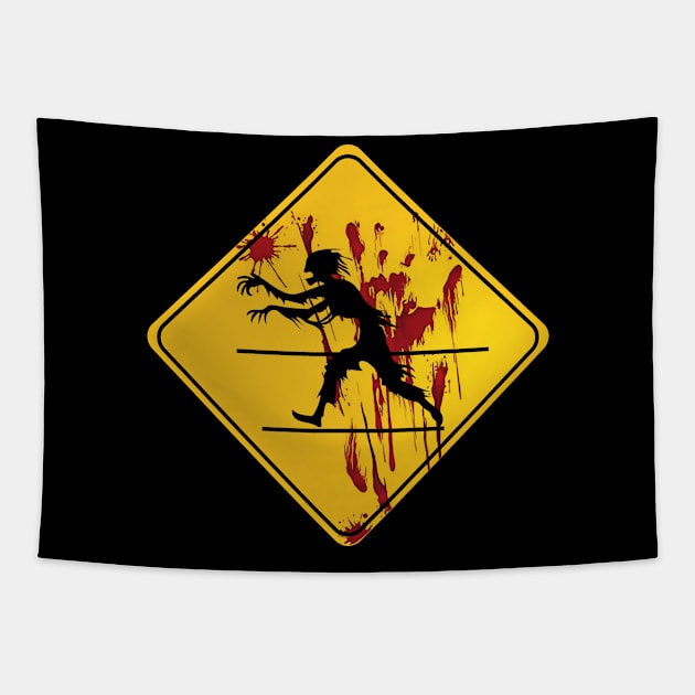 Zombie sign Tapestry by sebstgelais