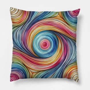 Psychedelic looking abstract illustration of Swirls Pillow