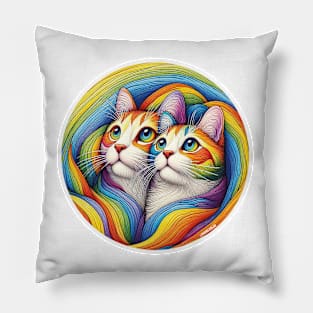 Rainbow Cats Pillow