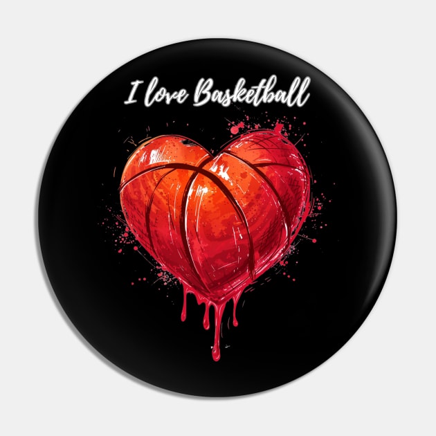 I love Basketball Pin by Mary_Momerwids