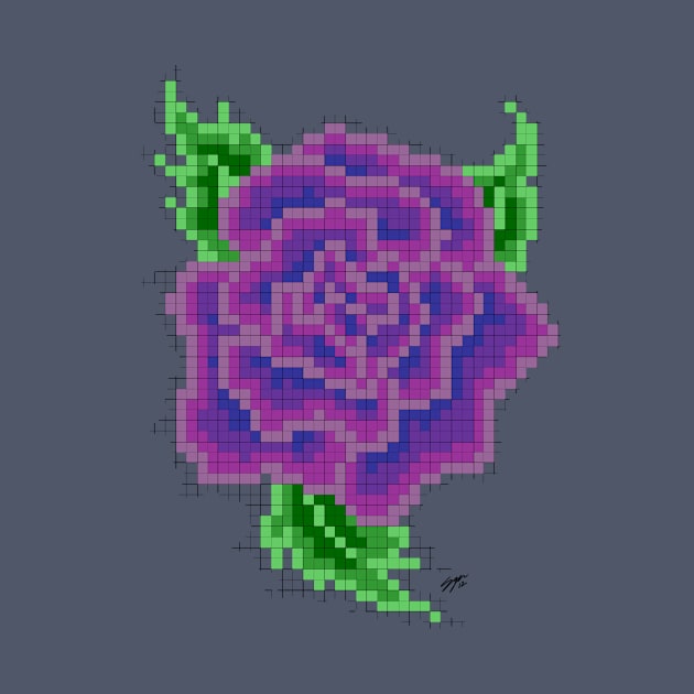 8 bit Purple Rose by LockeNLore