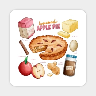 The Recipe To Make Homemade Apple Pie Magnet