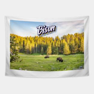 Bison at Yellowstone Tapestry