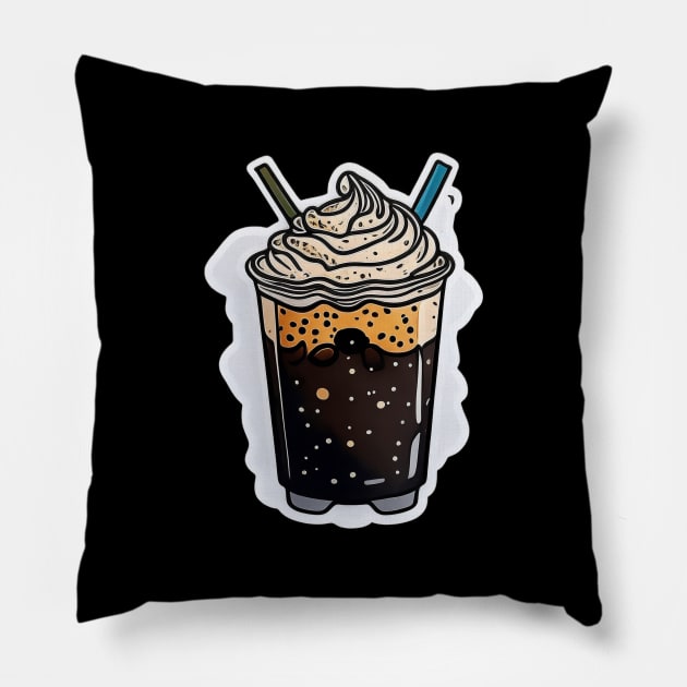 Ice Coffee Art Vintage Established Since Retro Pillow by Flowering Away