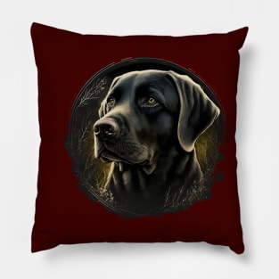 Circular Retro Labrador Owner Golden Black dog Dad Mom Pillow