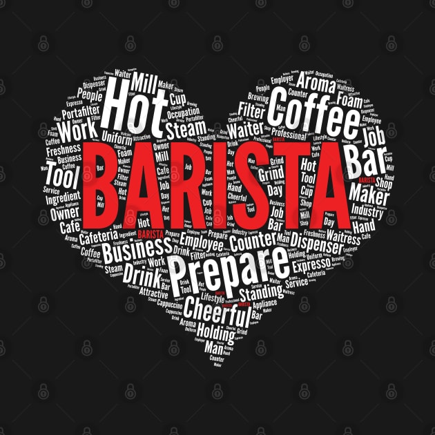 Barista Heart Shape Word Cloud Coffee Bar Espresso product by theodoros20