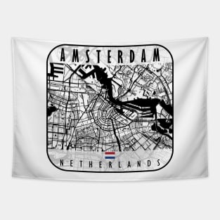 Amsterdam Map Netherlands Tapestry