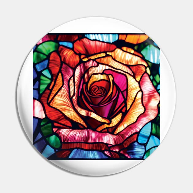 Stained Glass  Rose Pin by MyMagicalPlace