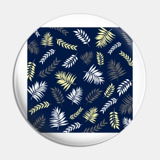 Abstract Leaves Pattern In White, Grey and Gold With Royal Blue Background Pin