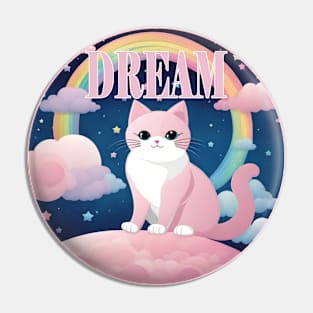 Pastel Rainbow - Dream with a cat Pin