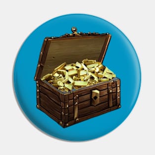 Open treasure chest isolate Pin