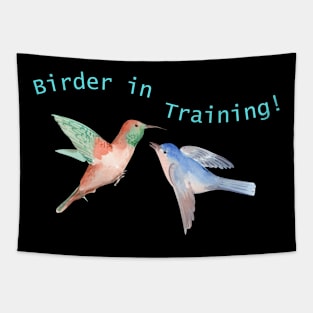 Birder in Training - Watercolour Birds Tapestry