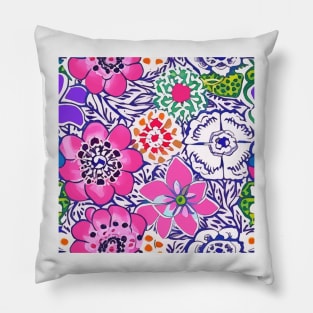 Large scale abstract florals and Moroccan tiles Pillow