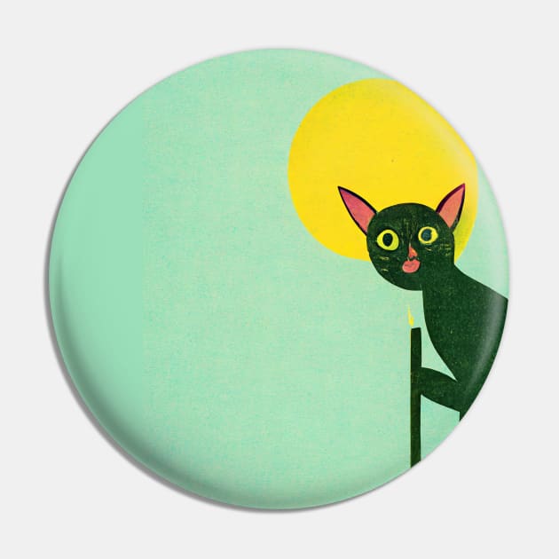 Dobby The Cat Retro Poster Vintage Art Dobby Wall Green Elf Illustration Pin by BetterManufaktur