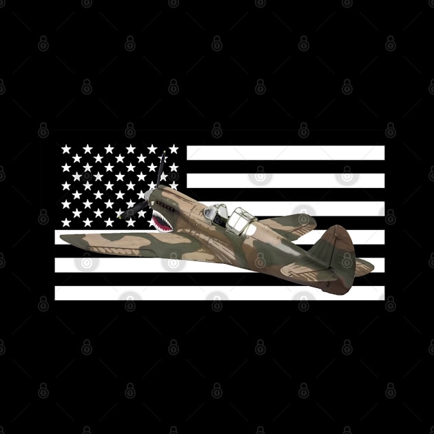 USAAF P-40 Warhawk WW2 WWII Fighter Plane by Dirty Custard Designs 