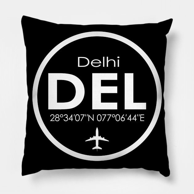 DEL, Delhi Indira Gandhi International Airport Pillow by Fly Buy Wear