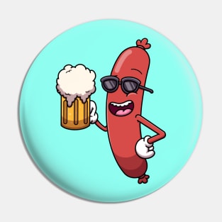 Cool Sausage With Beer Pin