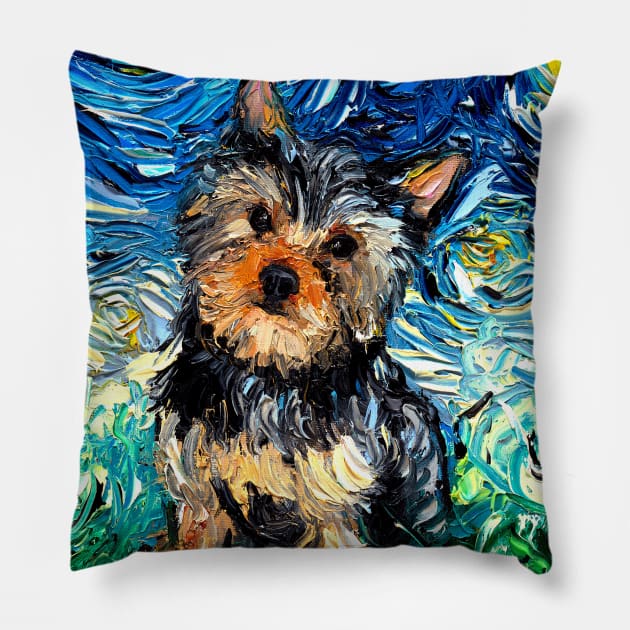 Yorkie Night Pillow by sagittariusgallery