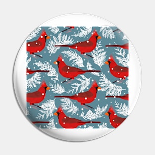 Northern cardinal bird blue background Pin