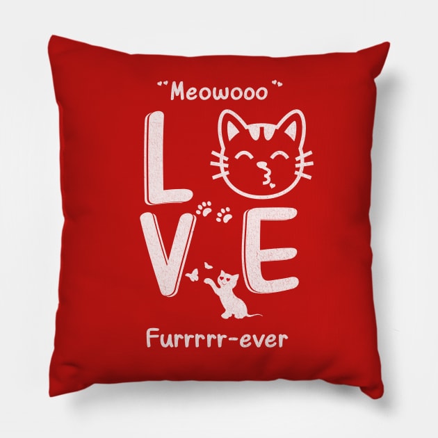Valentine Cat Love T Shirt Unisex Cat parent owner Pillow by Savi L'amour