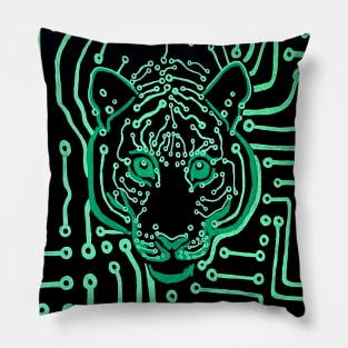 Circuit Board Tiger Pillow