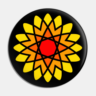 Orange Atom Flower - Sunshine Pin