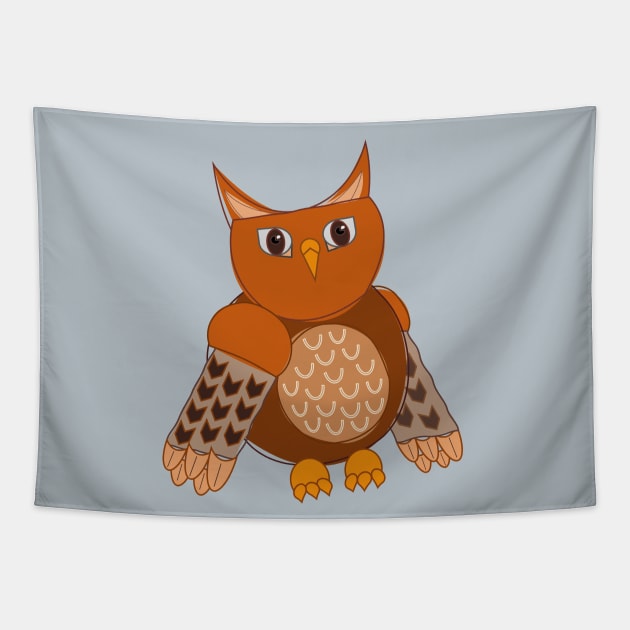 Wise Great Horned Owl Graphic Tapestry by NaturalDesign