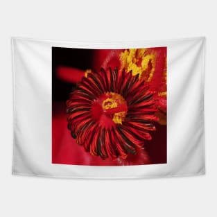 mobius ring red and gold hibiscus flower Tapestry