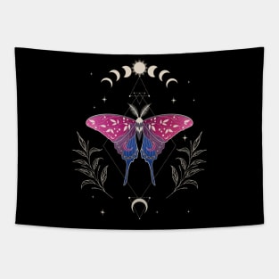Bisexual Luna Moth Celestial Cottagecore LGBT Pride Flag Tapestry