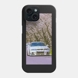 r33 under cherry flowers Phone Case