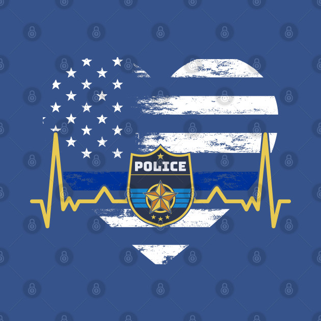 Discover Patriot Heart Thin Blue Line For A Future Police Officer - Future Police - T-Shirt