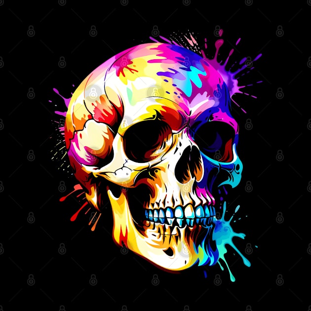 Colored Skull in Vibrant Vector Style by Panwise