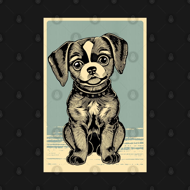 Adorable Wood Block Puppy by SunGraphicsLab