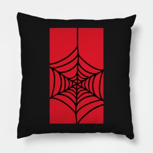 Red and Black Spider Web Pillow