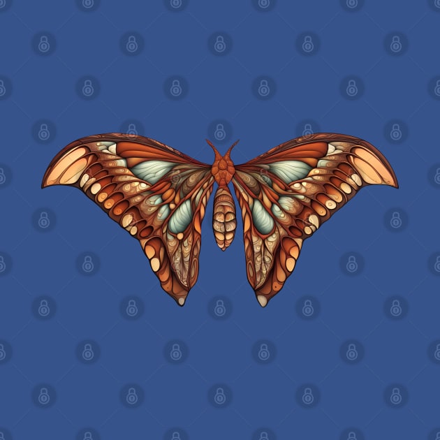 An illustration of an atlas moth by Bwiselizzy