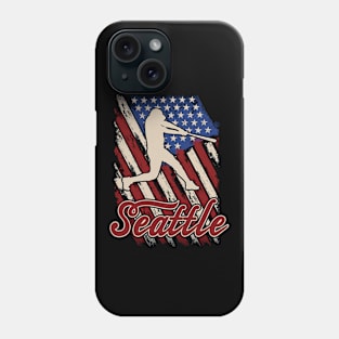 Patriotic USA Flag Seattle Baseball Fan Phone Case