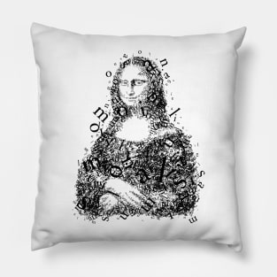 Font illustration "Mona Lisa" Pillow