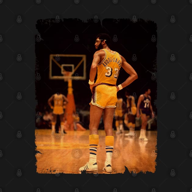 Kareem Abdul Jabbar - Vintage Design Of Basketball by JULIAN AKBAR PROJECT