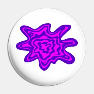 Trippy Topographic Contour Fluid Line Art Graphic Pink and Purple Pin