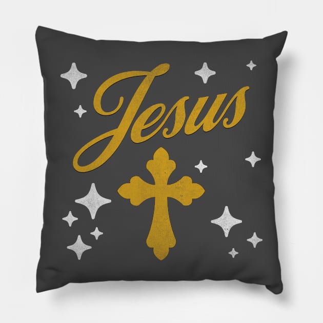 Jesus Cross Streetwear Design - Gold Pillow by Inspired Saints